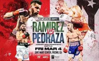 Watch Top Rank Boxing Ramirez vs. Pedraza 3/4/2022 Full Show Online Free