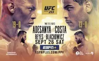 Watch UFC 253: Adesanya vs. Costa 9/26/20 Live Online Full Show Online Free