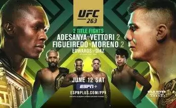 Watch UFC 263: Adesanya vs. Vettori 2 6/12/2021 Live Online Full Show Online Free