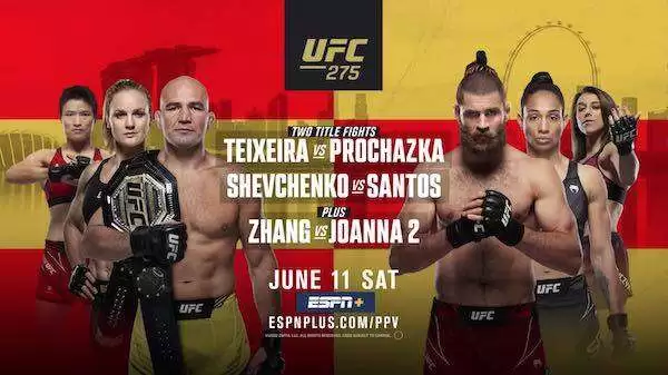 Watch UFC 275: Teixeira vs. Prochazka + Shevchenko vs. Santos 6/11/2022 Full Show Online Free