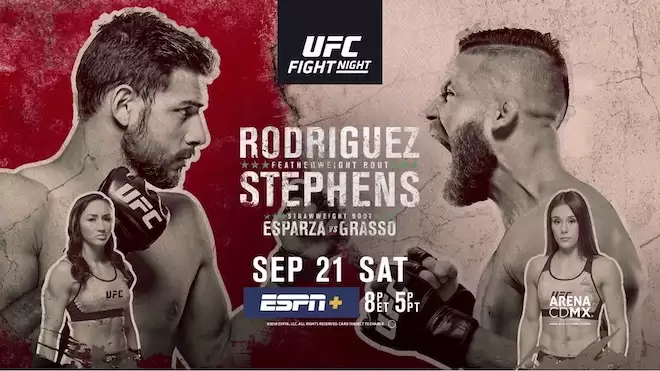 Watch UFC Fight Night 159: Rodriguez vs Stephens 9/21/19 Full Show Online Free