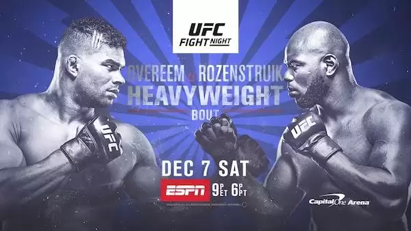 Watch UFC on ESPN: Overeem vs Rozenstruik 12/7/19 Full Show Online Free
