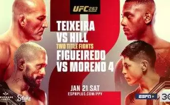 Watch UFC 283: Teixeira vs Hill + Figueiredo vs Moreno 4 1/21/23 Live PPV Online Full Show Online Free