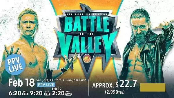 Watch NJPW Battle in The Valley 2023 2/18/23 Full Show Online Free