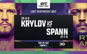 Watch UFC Fight Night Vegas 70: Krylov vs. Spann 2/25/23 Full Show Online Free