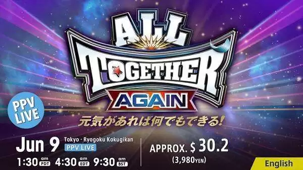 Watch NJPW ALL TOGETHER AGAIN PPV 6/9/23 9th June 2023 Full Show Online Free