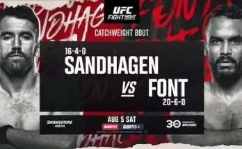 Watch UFC Fight Night Nashville: Sandhagen vs Font 8/5/23 5th August 2023 Full Show Online Free