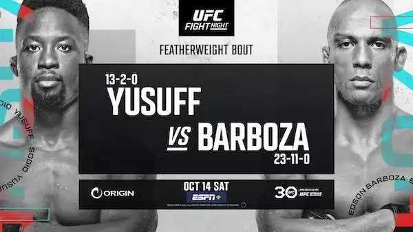 Watch UFC Fight Night Vegas 81: Yusuff vs Barboza 10/14/23 14th October 2023 Live Full Show Online Free