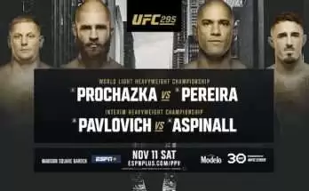 Watch UFC Fight Night 295: Prochazka vs. Pereira PPV 11/11/23 11th November 2023 Live Online Full Show Online Free