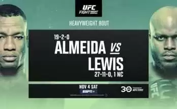 Watch UFC Fight Night São Paulo: Almeida vs Lewis 11/4/23 4th November 2023 Live Full Show Online Free