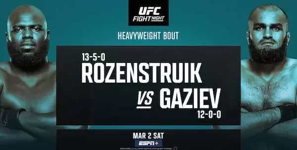 Watch UFC Fight Night Vegas 87: Rozenstruik vs Gaziev 3/2/24 2nd March 2024 Live Online Full Show Online Free