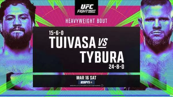 Watch UFC Fight Night Vegas 88: Tuivasa vs Tybura 3/16/24 16th March 2024 Full Show Online Free