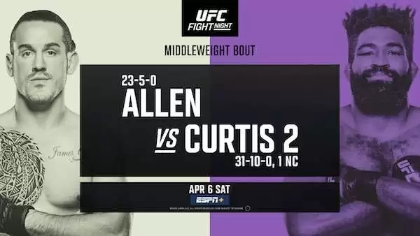 Watch UFC Fight Night Vegas 90: Allen vs Curtis 2 4/6/24 6th April 2024 Full Show Online Free