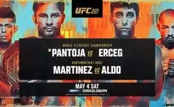 Watch UFC 301: Pantoja vs Erceg 5/4/24 4th May 2024 Live PPV Online Full Show Online Free