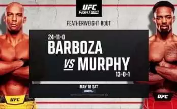 Watch UFC Fight Night Vegas 92: Barboza vs Murphy 5/18/24 18th May 2024 Full Show Online Free